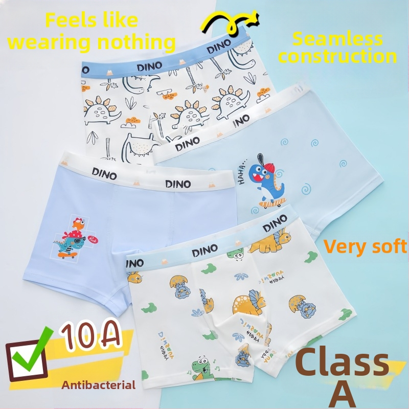 Guoyoubi detské bavlnené boxerky pre chlapcov, bez švíkov v rozkroku, antibakteriálne 10a, priedušné, pre deti 3–8 rokov (100–140 cm), Zima 2024