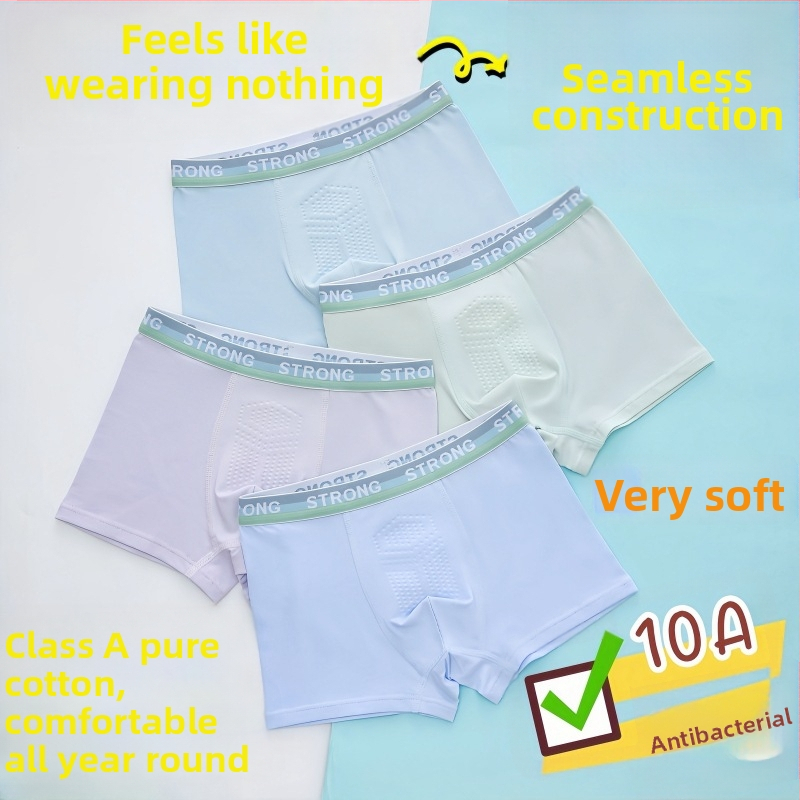 Guoyoubi boxeri din bumbac pentru copii, fără cusături în zona inghinală, antibacteriali 10a, respirabili, pentru copii 3–8 ani (100–140 cm), Iarnă 2024