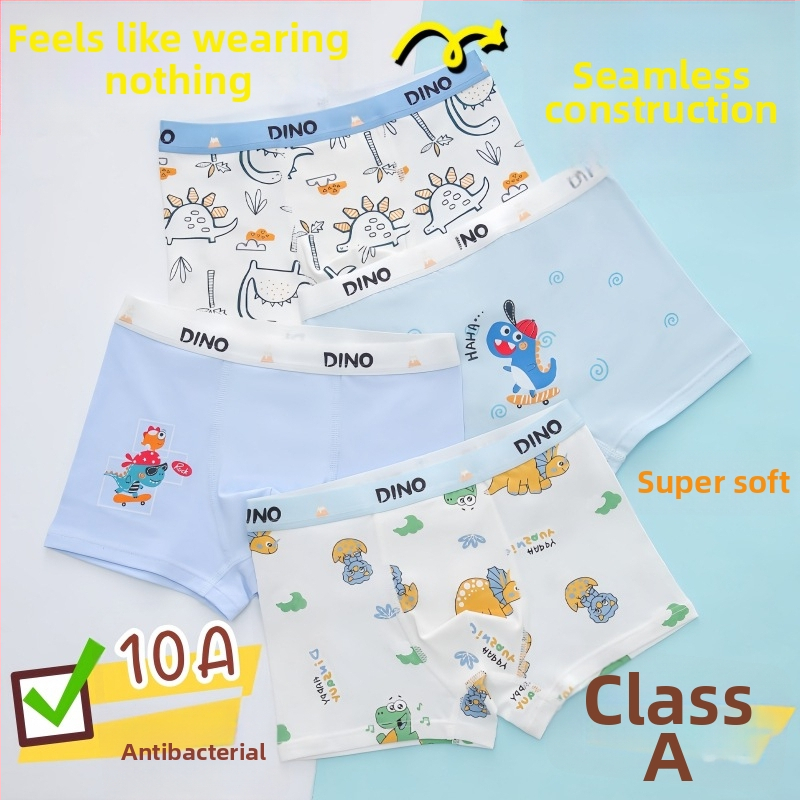 Guoyoubi boxeri din bumbac pentru copii, fără cusături în zona inghinală, antibacteriali 10a, respirabili, pentru copii 3–8 ani (100–140 cm), Iarnă 2024