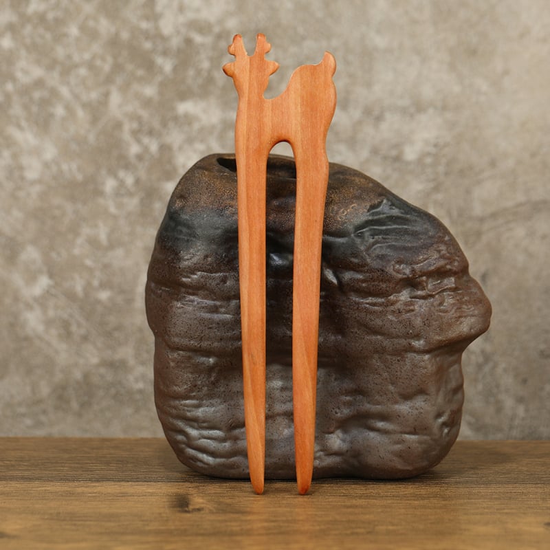 Agrafe pentru păr din lemn, formă U – stil retro feminin, design geometric, brand Times Lizi