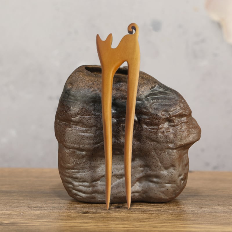 Agrafe pentru păr din lemn, formă U – stil retro feminin, design geometric, brand Times Lizi