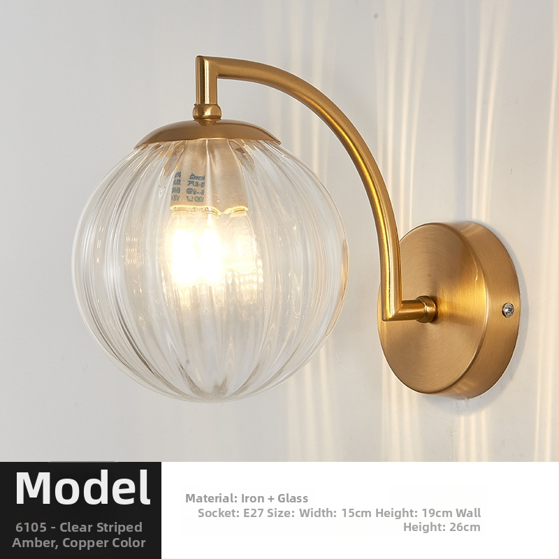 Τοίχικό φωτιστικό σε σκανδιναβικό στυλ, γυάλινο καπέλο λαμπτήρα, LED φως, 85-265V