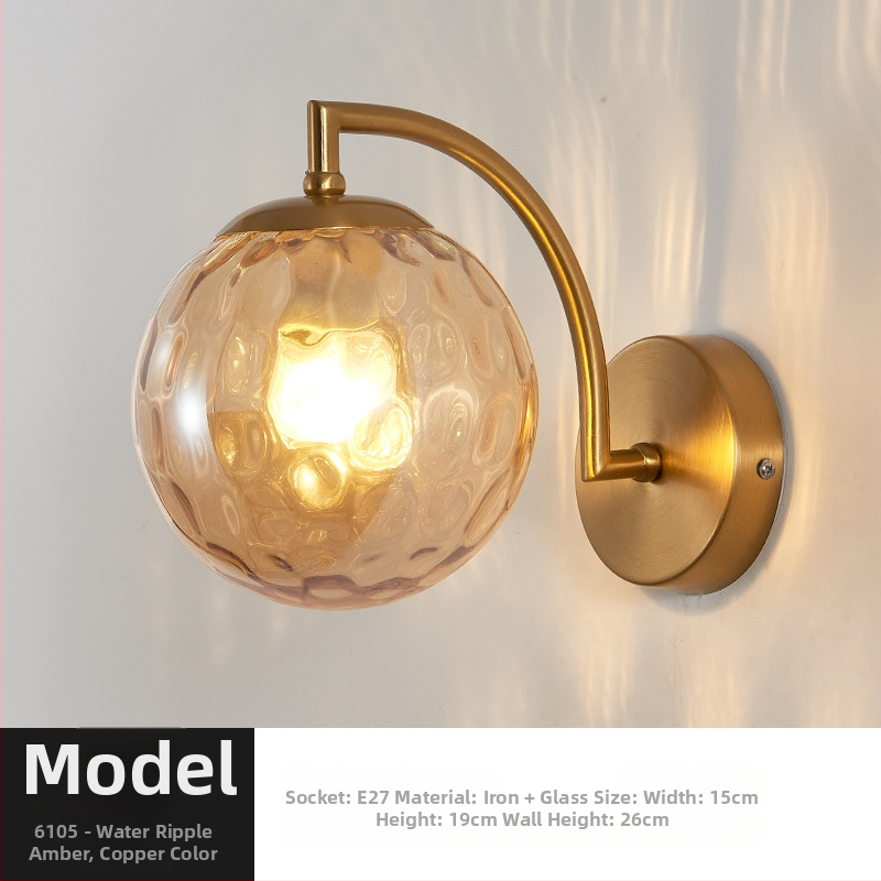 Τοίχικό φωτιστικό σε σκανδιναβικό στυλ, γυάλινο καπέλο λαμπτήρα, LED φως, 85-265V