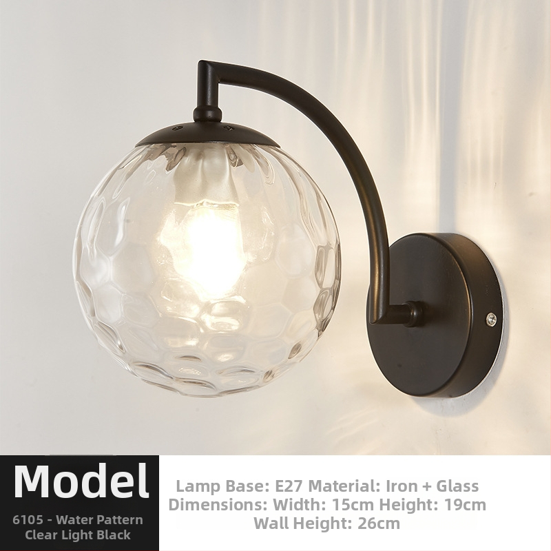 Τοίχικό φωτιστικό σε σκανδιναβικό στυλ, γυάλινο καπέλο λαμπτήρα, LED φως, 85-265V