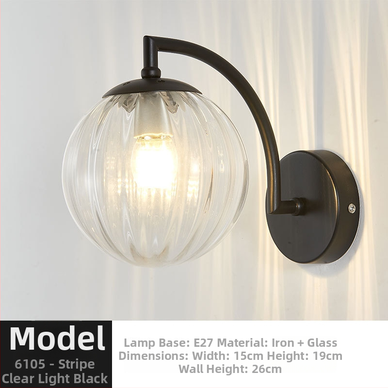 Τοίχικό φωτιστικό σε σκανδιναβικό στυλ, γυάλινο καπέλο λαμπτήρα, LED φως, 85-265V