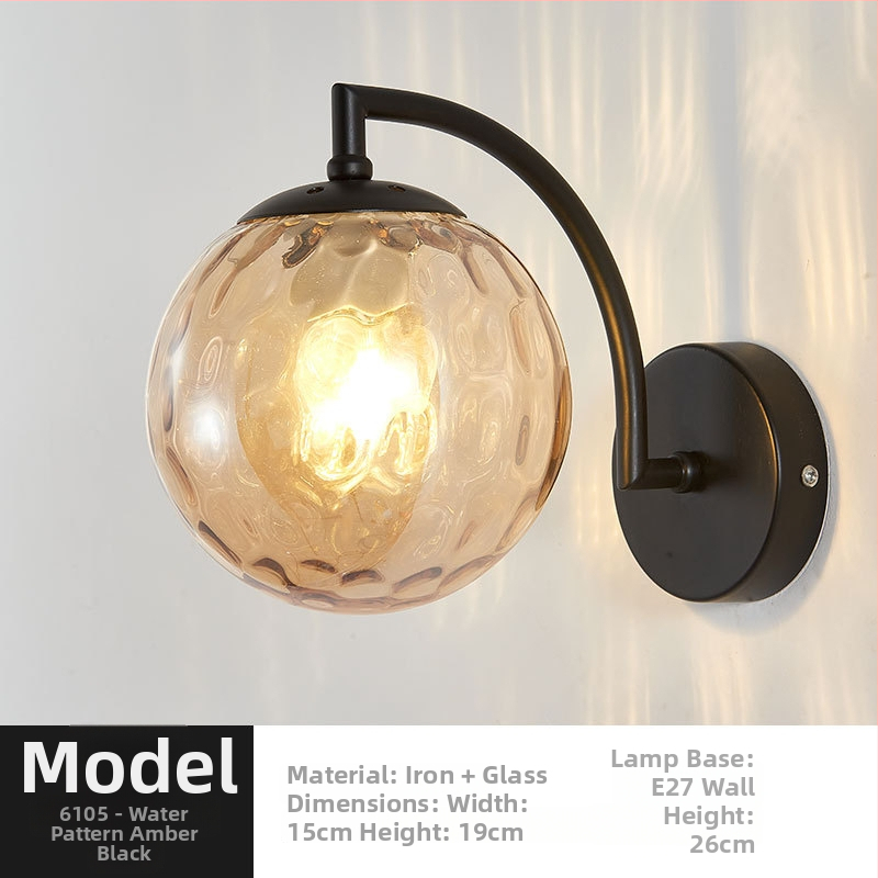 Τοίχικό φωτιστικό σε σκανδιναβικό στυλ, γυάλινο καπέλο λαμπτήρα, LED φως, 85-265V