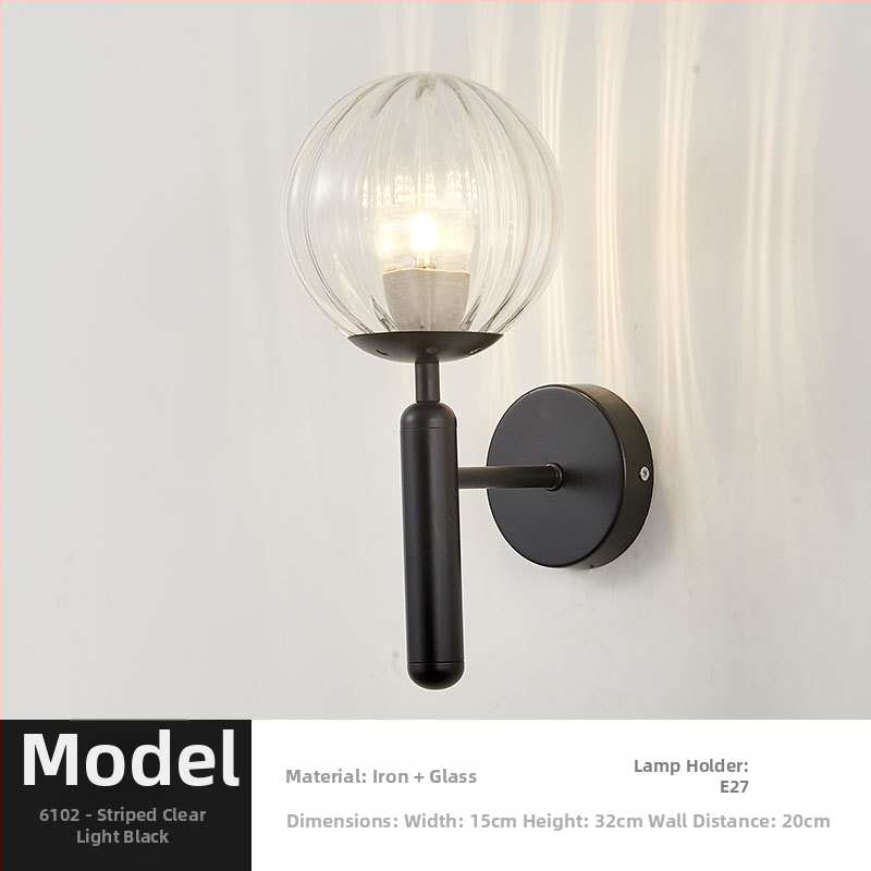 Τοίχικό φωτιστικό σε σκανδιναβικό στυλ, γυάλινο καπέλο λαμπτήρα, LED φως, 85-265V