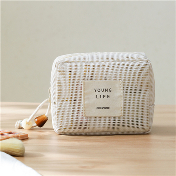 Geantă cosmetică din PVC cu model inimă, fără căptușeală, pentru depozitare de rujuri, unisex