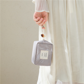 Geantă cosmetică din PVC cu model inimă, fără căptușeală, pentru depozitare de rujuri, unisex