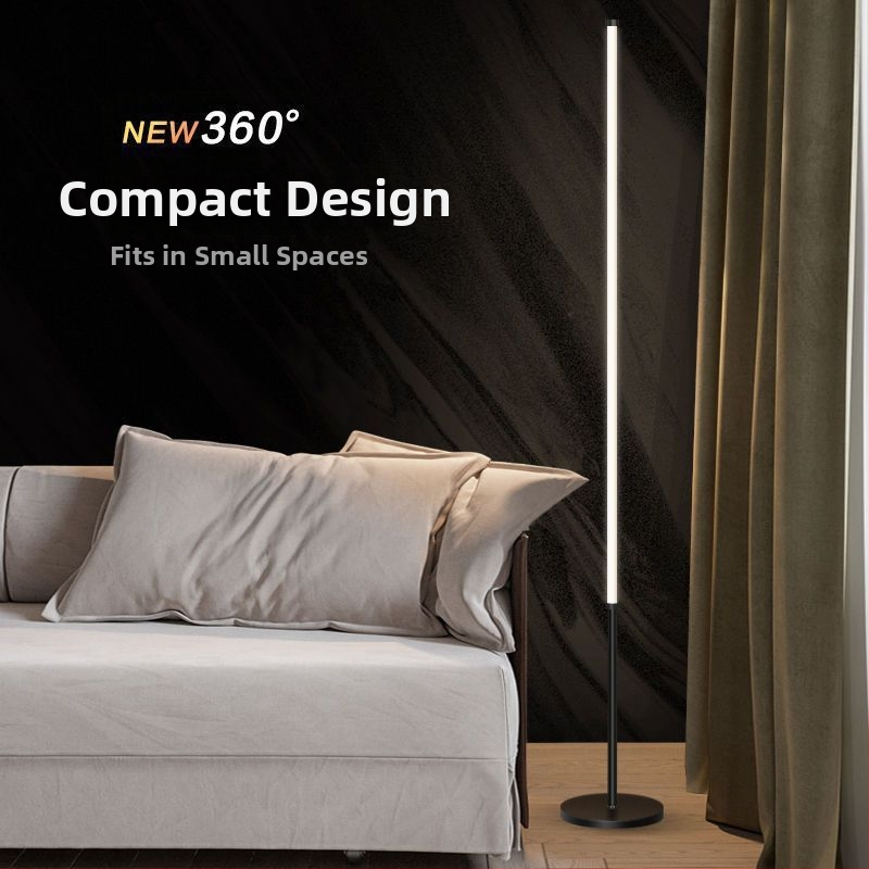 Stojaca lampa – LED, 15–20W, pod 36V, železný tienidlo, PVC telo, jednoduchý severný dizajn