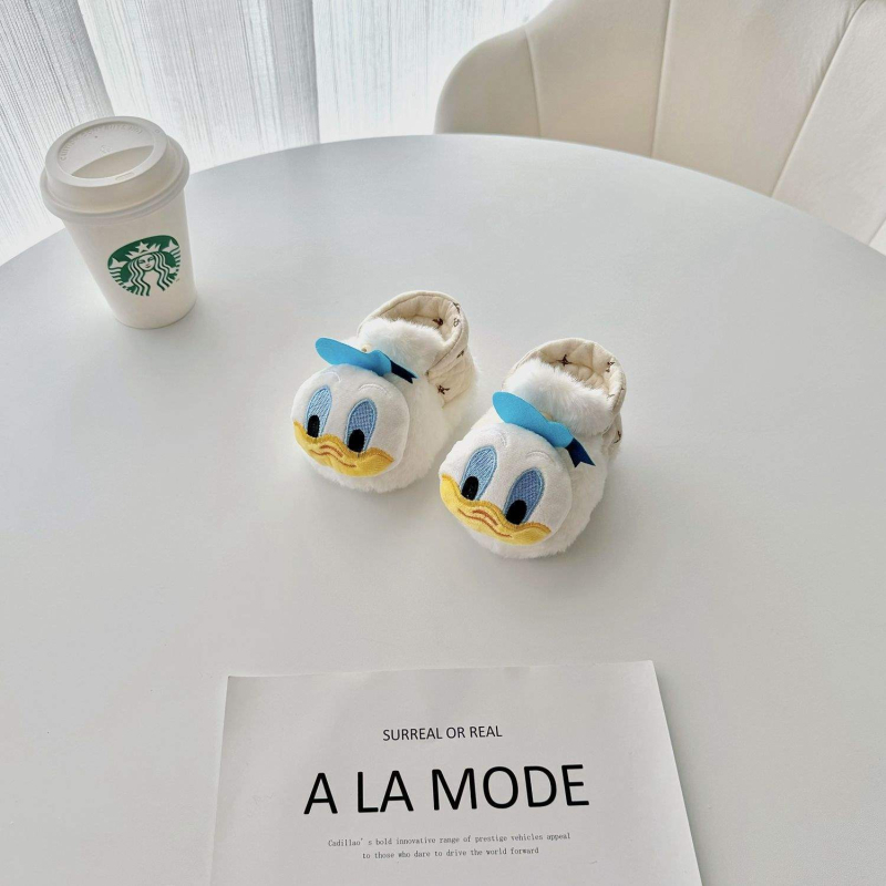 Μωρουδάκια παπούτσια φθινοπωρινό-χειμωνιάτικα για αγόρια και κορίτσια, παπούτσια βάδισης για μικρά βρέφη, μαλακή σόλα από βαμβάκι, πάνω μέρος από μικροΐνες, σχέδιο κινουμένων σχεδίων, για 6–12 μηνών, χειμερινά