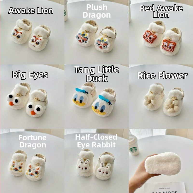 Μωρουδάκια παπούτσια φθινοπωρινό-χειμωνιάτικα για αγόρια και κορίτσια, παπούτσια βάδισης για μικρά βρέφη, μαλακή σόλα από βαμβάκι, πάνω μέρος από μικροΐνες, σχέδιο κινουμένων σχεδίων, για 6–12 μηνών, χειμερινά