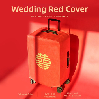 Ochranný obal na svadobný kufor s Velcro otvorom, polyester, univerzálne kolieska, textový vzor, minimalistický tichý luxus