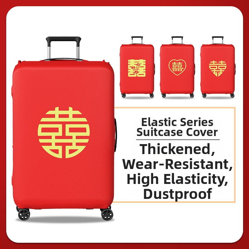 Ochranný obal na svadobný kufor s Velcro otvorom, polyester, univerzálne kolieska, textový vzor, minimalistický tichý luxus