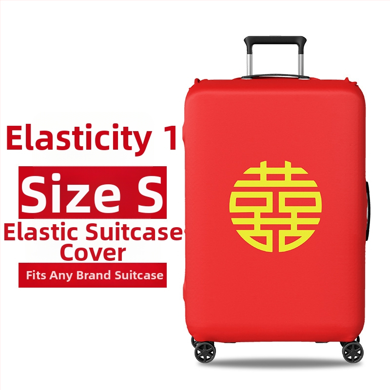 Ochranný obal na svadobný kufor s Velcro otvorom, polyester, univerzálne kolieska, textový vzor, minimalistický tichý luxus