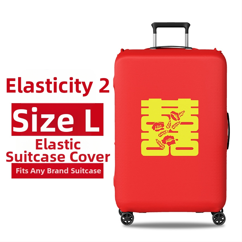 Ochranný obal na svadobný kufor s Velcro otvorom, polyester, univerzálne kolieska, textový vzor, minimalistický tichý luxus