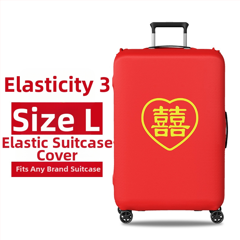 Ochranný obal na svadobný kufor s Velcro otvorom, polyester, univerzálne kolieska, textový vzor, minimalistický tichý luxus