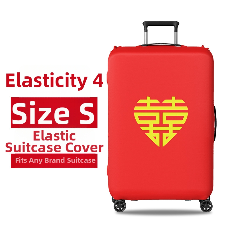 Ochranný obal na svadobný kufor s Velcro otvorom, polyester, univerzálne kolieska, textový vzor, minimalistický tichý luxus