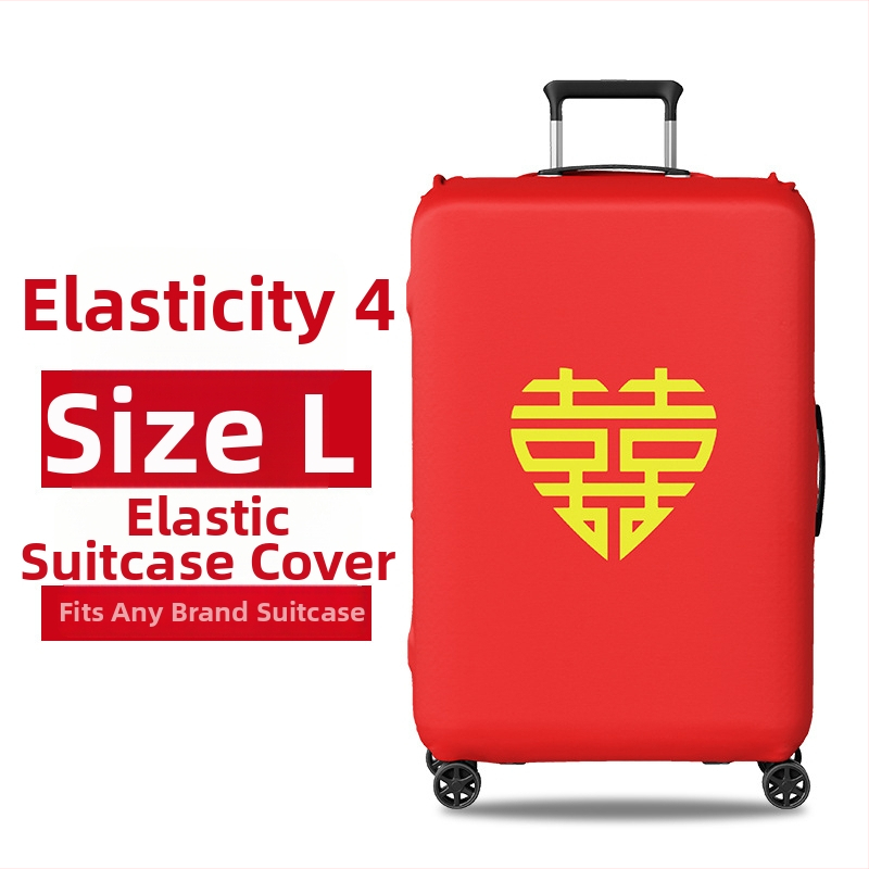 Ochranný obal na svadobný kufor s Velcro otvorom, polyester, univerzálne kolieska, textový vzor, minimalistický tichý luxus