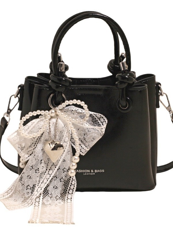 Geantă de damă din PU, în formă de găleată – stil urban minimalist, închidere cu fermoar, buzunar interior cu fermoar, curea de umăr simplă