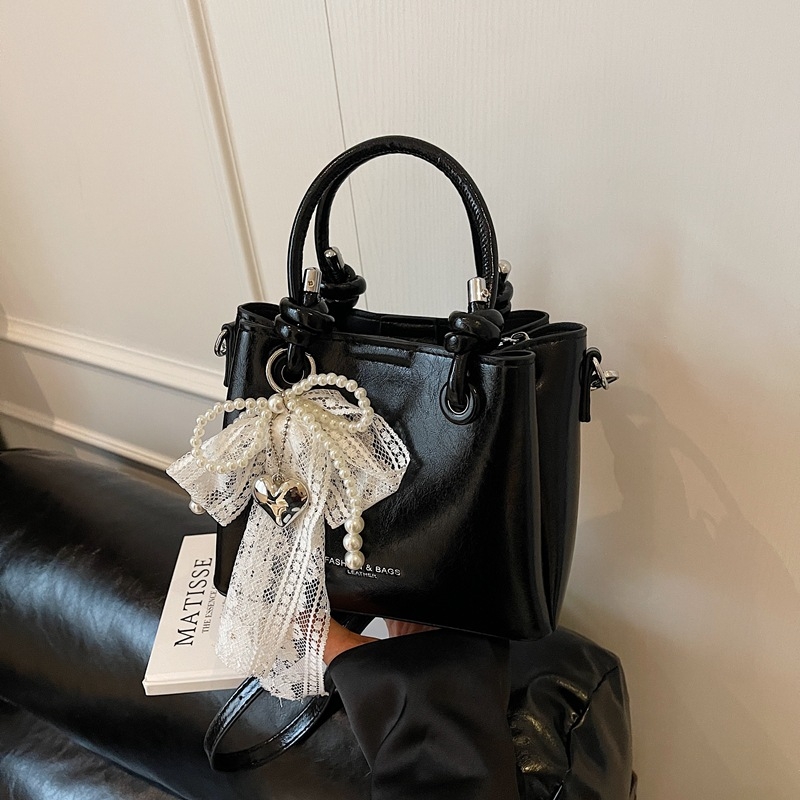 Geantă de damă din PU, în formă de găleată – stil urban minimalist, închidere cu fermoar, buzunar interior cu fermoar, curea de umăr simplă