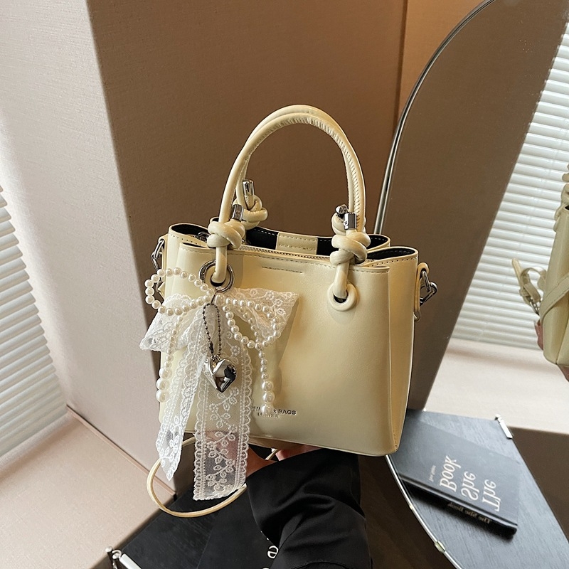 Geantă de damă din PU, în formă de găleată – stil urban minimalist, închidere cu fermoar, buzunar interior cu fermoar, curea de umăr simplă