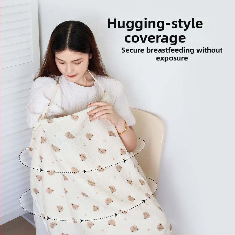 Bavlnený kryt na dojčenie s čipkou a šnúrkou, voľný štýl, bez rukávov, vhodný pre všetky ročné obdobia
