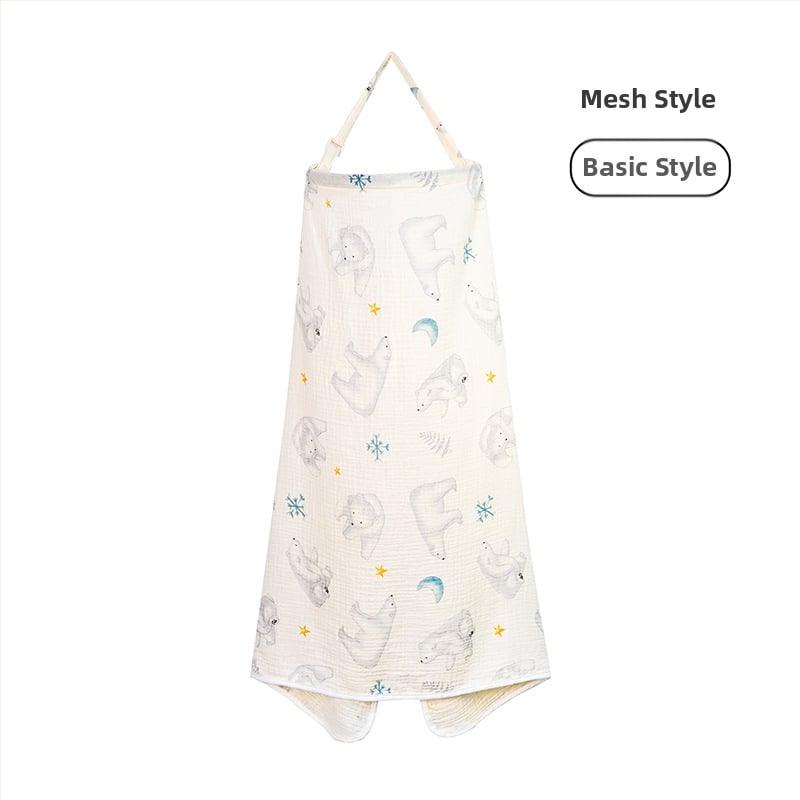 Acoperământ de alăptat din bumbac, cu dantelă și șnur, stil casual, fără mâneci, pentru toate anotimpurile