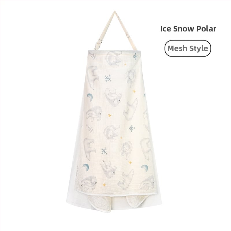 Acoperământ de alăptat din bumbac, cu dantelă și șnur, stil casual, fără mâneci, pentru toate anotimpurile