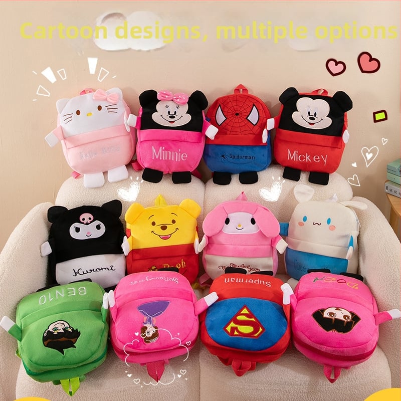 Óvodai plüss hátizsák – Spider-Man mintával, uniszex, plüss anyag, pamut bélés, ívelt vállpántok, lopás elleni és földrengés elleni védelem