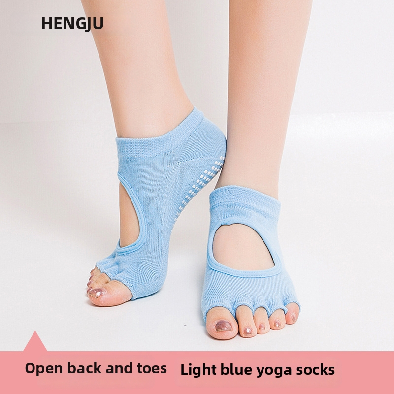 Чорапи за йога с пет пръста и противохлъзгащ ефект за пилатес и спорт — химическо влакно, съдържащо 80–90% ацетатно влакно; дезодориращи и антифрикционни свойства