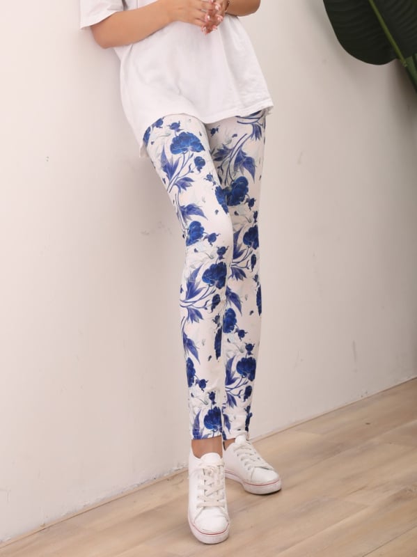 Milk Silk Κολάν με Τυπωμένο Λουλουδάτο-Πεταλούδα Καρό Μοτίβο, Διαπνοή, Υψηλή Ελαστικότητα, Σφιχτή Εφαρμογή