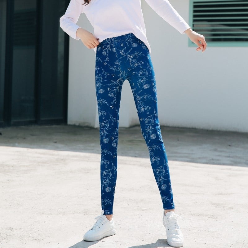 Milk Silk Κολάν με Τυπωμένο Λουλουδάτο-Πεταλούδα Καρό Μοτίβο, Διαπνοή, Υψηλή Ελαστικότητα, Σφιχτή Εφαρμογή