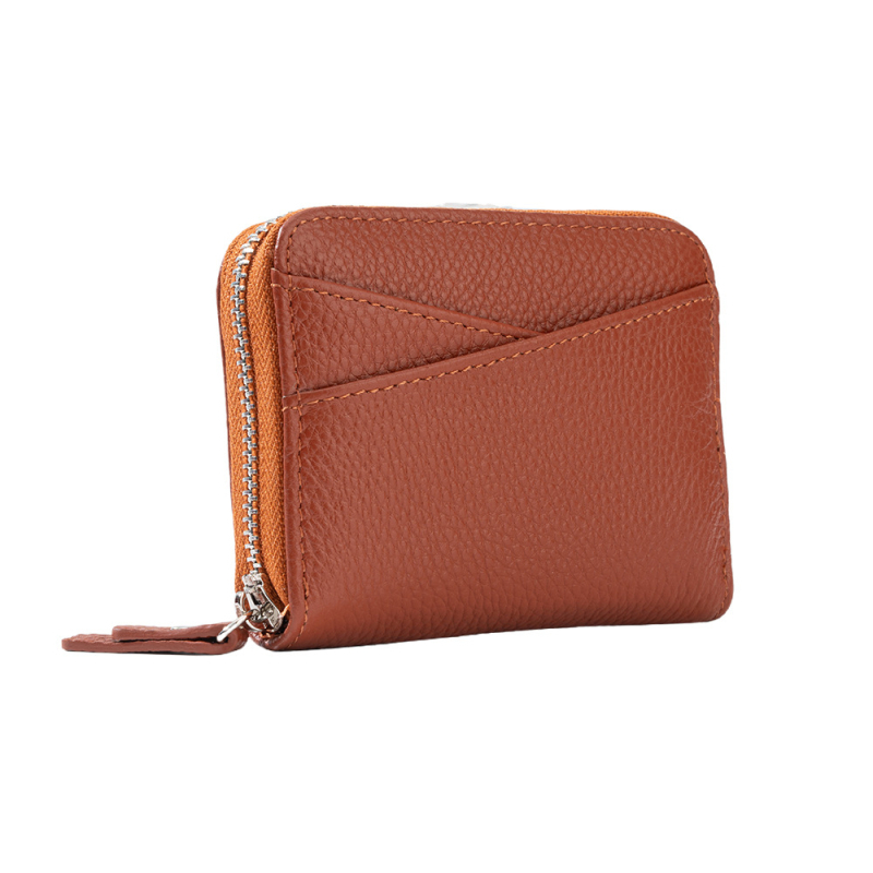 RFID-védett kártyatartó és érmetartó – valódi bőr, első réteg tehénbőr, uniszex, bővíthető