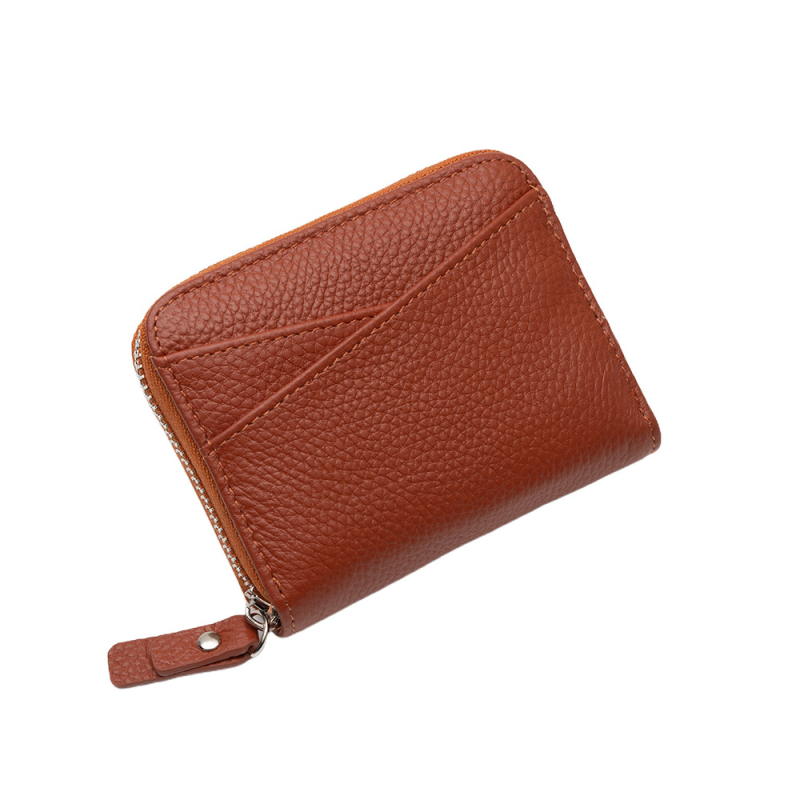 RFID-védett kártyatartó és érmetartó – valódi bőr, első réteg tehénbőr, uniszex, bővíthető