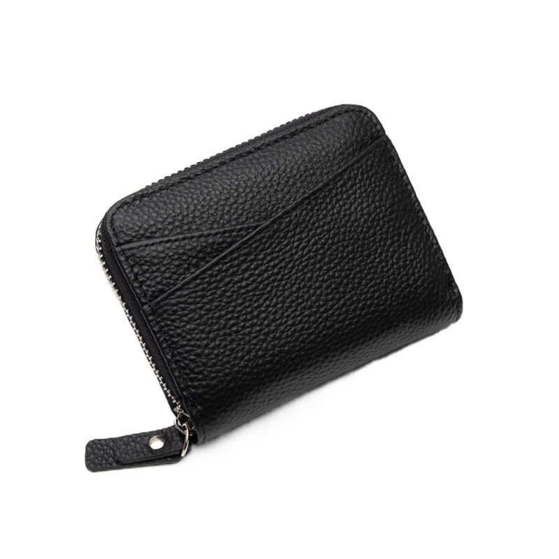 RFID-védett kártyatartó és érmetartó – valódi bőr, első réteg tehénbőr, uniszex, bővíthető