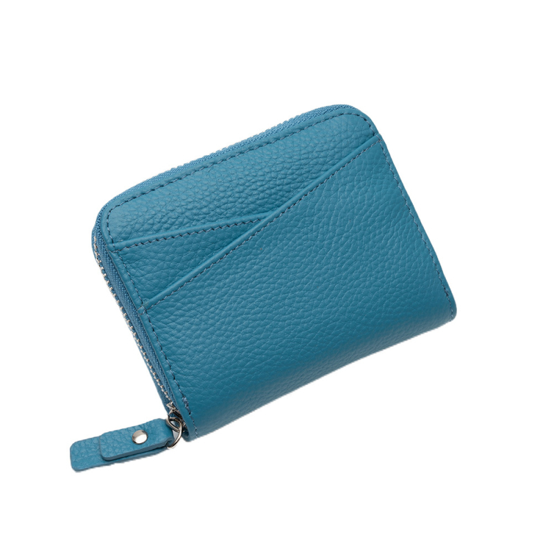 RFID-védett kártyatartó és érmetartó – valódi bőr, első réteg tehénbőr, uniszex, bővíthető