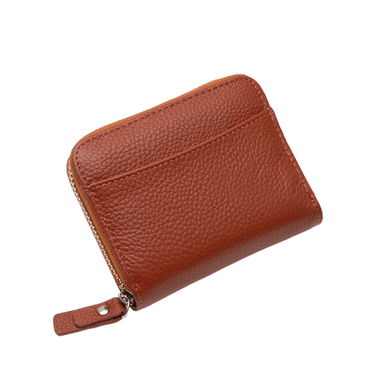 RFID-védett kártyatartó és érmetartó – valódi bőr, első réteg tehénbőr, uniszex, bővíthető