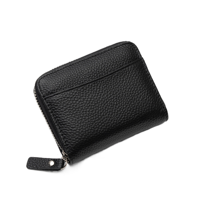 RFID-védett kártyatartó és érmetartó – valódi bőr, első réteg tehénbőr, uniszex, bővíthető