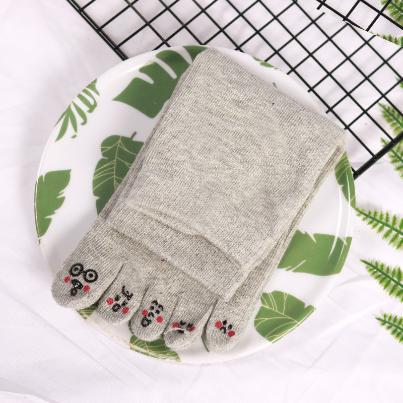 Петопръстни чорапи – памук, попиване на пот, едноцветен модел, плетени с една игла, къс цилиндър