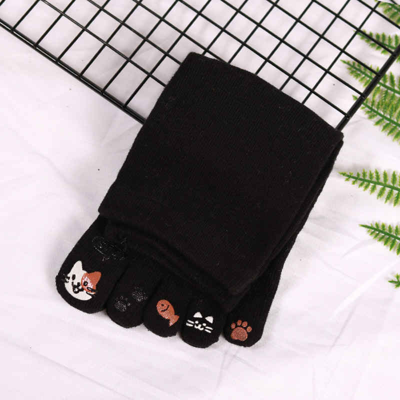 Петопръстни чорапи – памук, попиване на пот, едноцветен модел, плетени с една игла, къс цилиндър