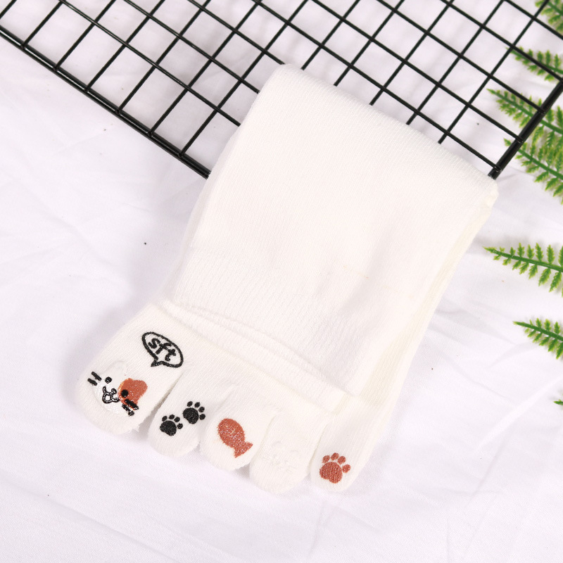 Петопръстни чорапи – памук, попиване на пот, едноцветен модел, плетени с една игла, къс цилиндър