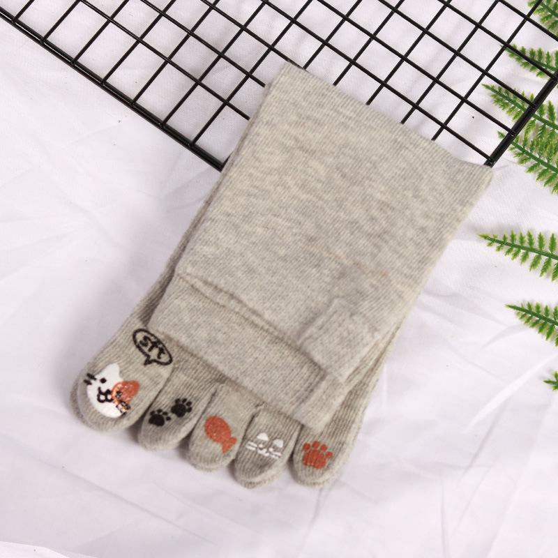 Петопръстни чорапи – памук, попиване на пот, едноцветен модел, плетени с една игла, къс цилиндър