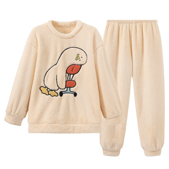 Γυναικείο σετ πιτζάμες από βελούδινο ύφασμα — καρντγκάν, ζωντανό και χαριτωμένο στυλ, μακριά μανίκια, παντελόνες πλήρους μήκους, ζεστό νυχτερινό ένδυμα για τον χειμώνα 2025