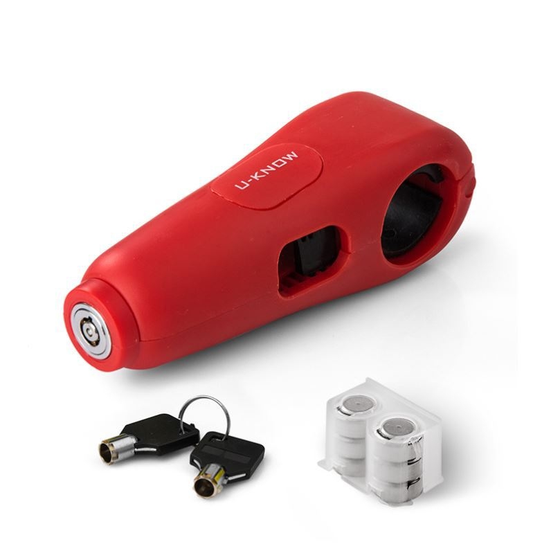 Κλειδαριά τιμονιού με συναγερμό – Κλασικό μοντέλο; υλικό αλουμινίου κράμα / χαλκός; συμβατό με ηλεκτρικά οχήματα, μοτοσικλέτες και τρίκυκλα; βάρος 0.2 kg