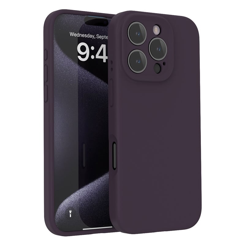 Carcasă din silicon lichid, culoare uni pentru seria iPhone 16, cu protecție completă a obiectivului și rezistență la căderi