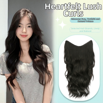 Perucă buclată dintr-o bucată cu volum invizibil, model FP-76/78/79, Jiancai, fibre rezistente la temperaturi înalte