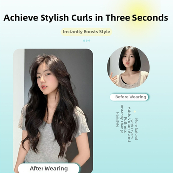 Perucă buclată dintr-o bucată cu volum invizibil, model FP-76/78/79, Jiancai, fibre rezistente la temperaturi înalte