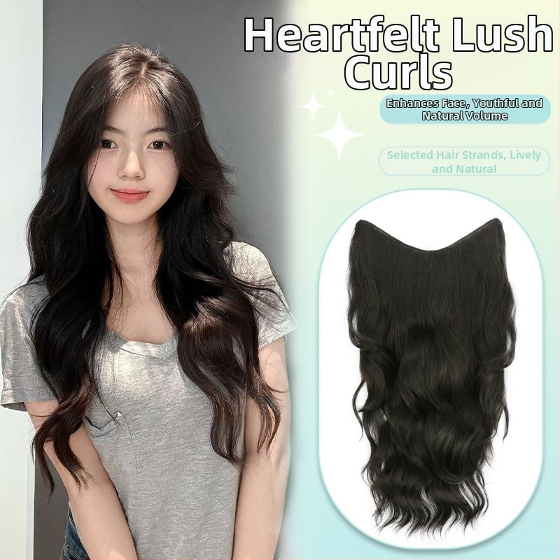 Perucă buclată dintr-o bucată cu volum invizibil, model FP-76/78/79, Jiancai, fibre rezistente la temperaturi înalte