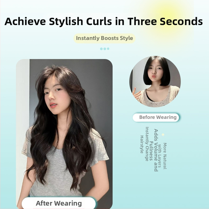 Kučeravá parochňa z jedného kúsku s neviditeľným objemom, model FP-76/78/79, Jiancai, vlákno odolné vysokej teplote